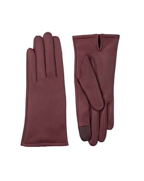 Gants en Cuir d'Agneau doublés Polaire Valois  vin