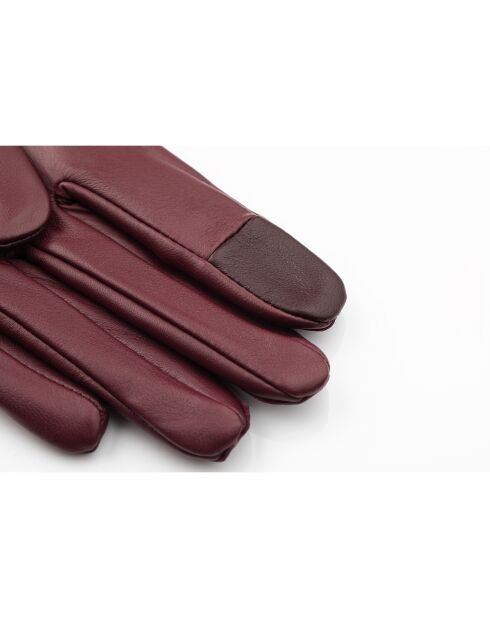 Gants en Cuir d'Agneau doublés Polaire Valois  vin