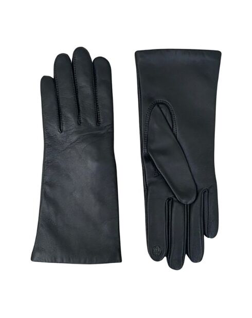 Gants en Cuir d'Agneau doublure Laine Victoire noirs