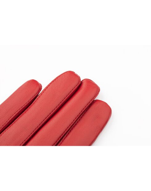 Gants en Cuir d'Agneau doublés Laine Victoire  rouges