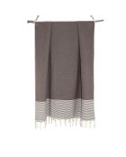2 Ericeira Foutas aus Baumwolle helltaupe - 100x200 cm