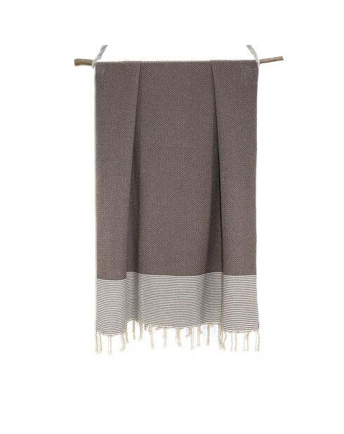 2 Ericeira Foutas aus Baumwolle helltaupe - 100x200 cm