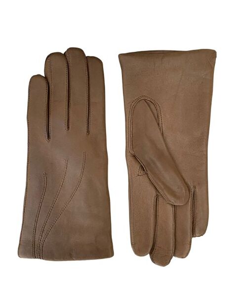 Gants en Cuir d'Agneau Waves beiges