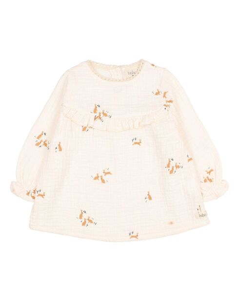 Robe en Gaze de Coton Bunny écrue