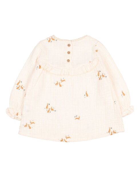 Robe en Gaze de Coton Bunny écrue
