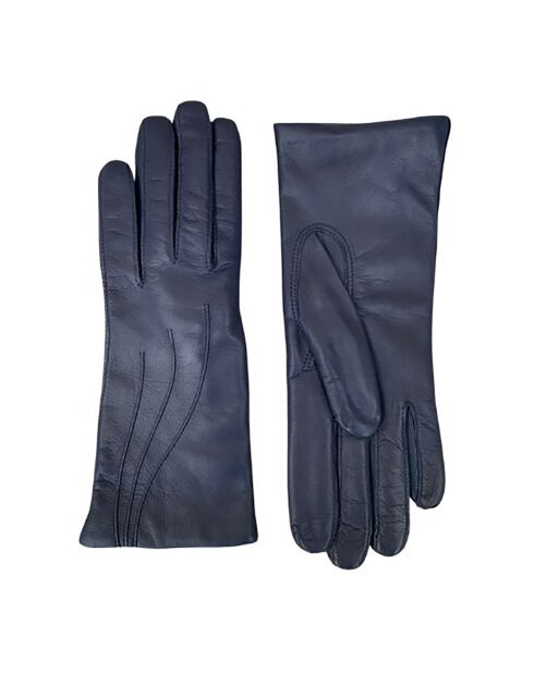 Gants en Cuir d'Agneau Waves bleu jean