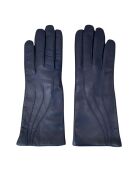 Gants en Cuir d'Agneau Waves bleu jean
