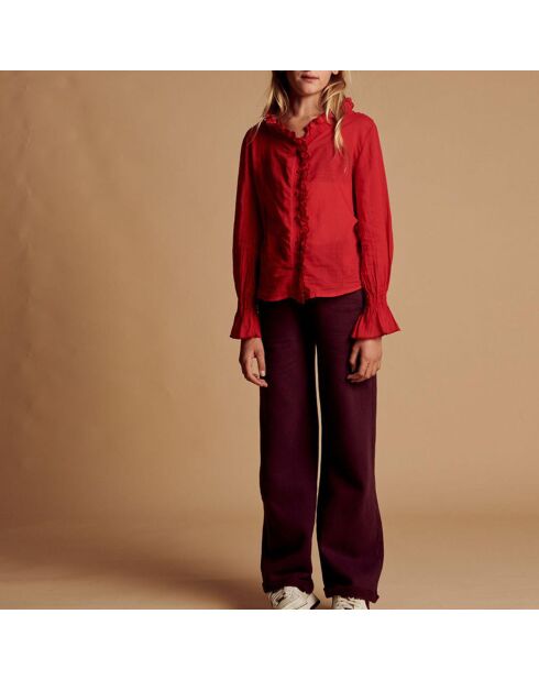 Jogger dritto viola in cotone biologico