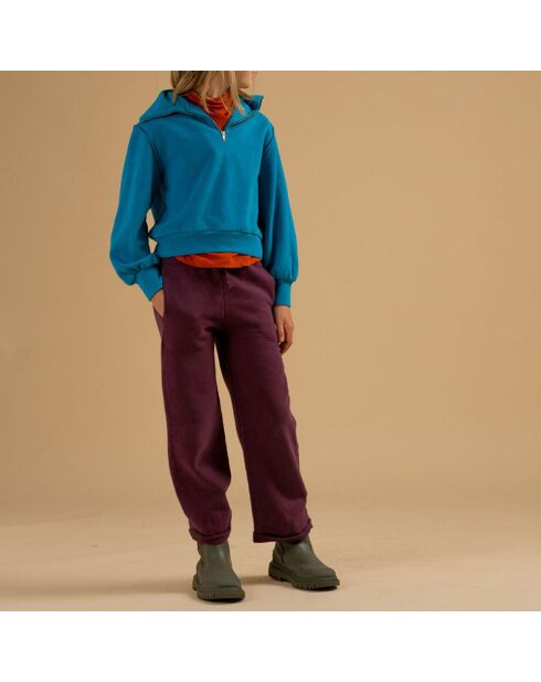 Jogger dritto viola in cotone biologico