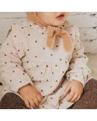 Robe Gaze de Coton Pois écrue
