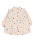 Robe Gaze de Coton Pois écrue