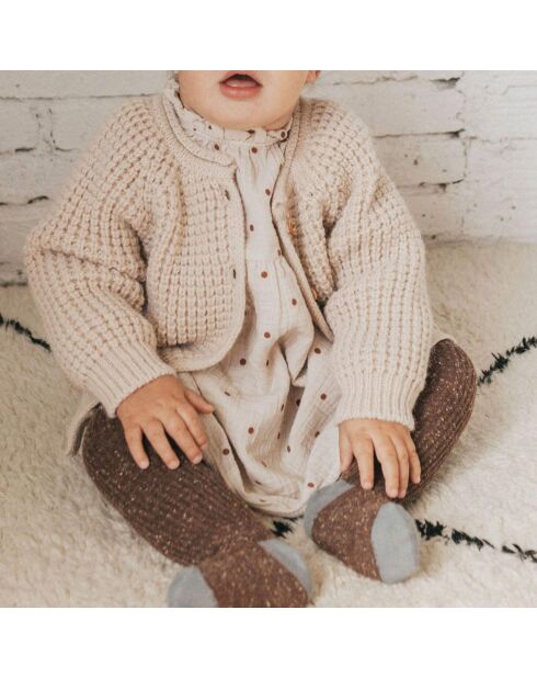 Robe Gaze de Coton Pois écrue