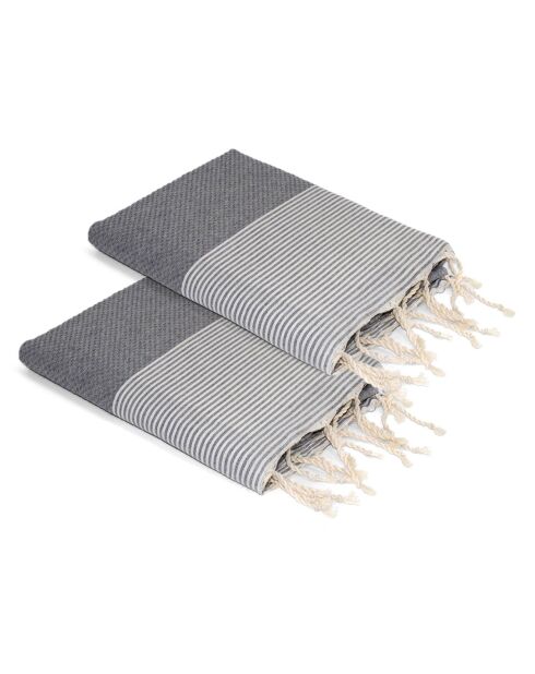 2 Ericeira Cotton Foutas mittelgrau - 100x200 cm