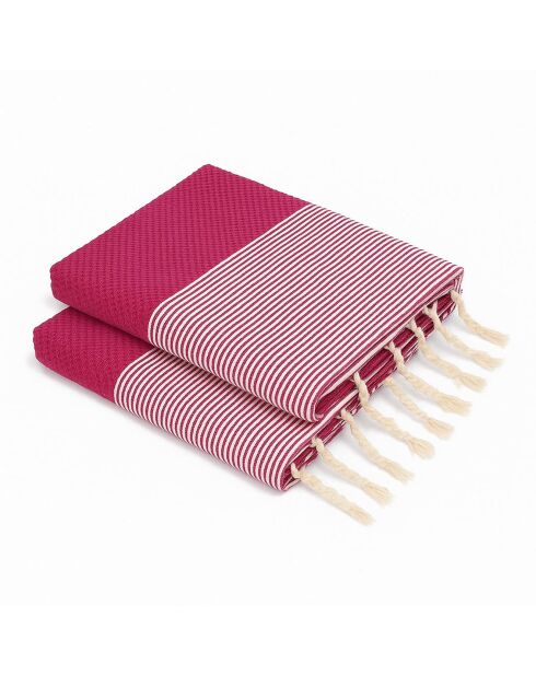 2 foutas Ericeira in cotone rosa fucsia - 100x200 cm