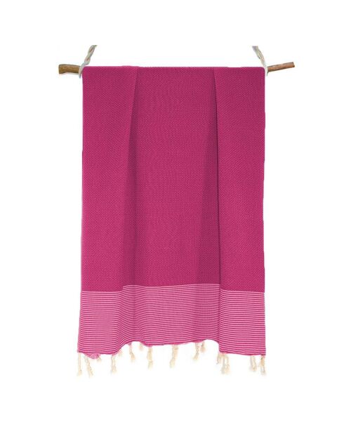 2 foutas Ericeira in cotone rosa fucsia - 100x200 cm