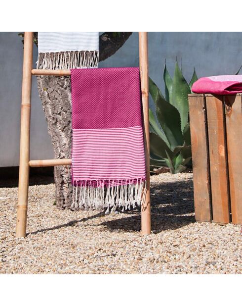 2 foutas Ericeira in cotone rosa fucsia - 100x200 cm