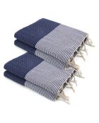 2 Foutas XXL en Coton Ericeira bleu jean - 200x200 cm