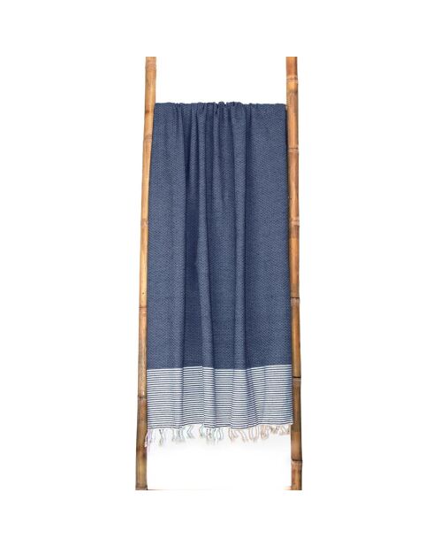 2 große blaue Ericeira-Jeansfoutas aus Baumwolle, 200 x 200 cm