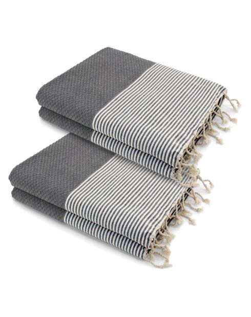 2 XXL Ericeira Baumwollfoutas mittelgrau - 200x200 cm