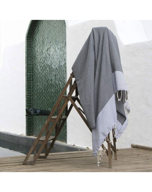 2 XXL Ericeira Baumwollfoutas mittelgrau - 200x200 cm