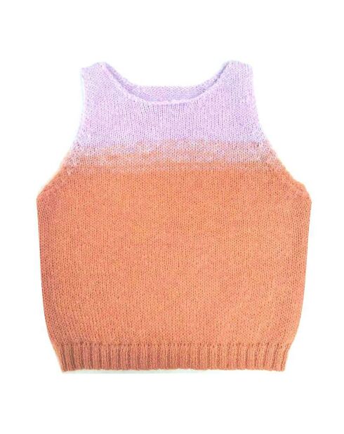Débardeur Laine mélangée Mohair orange/violet