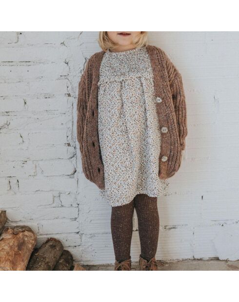 Robe Gaze de Coton Fleurie Fall écrue