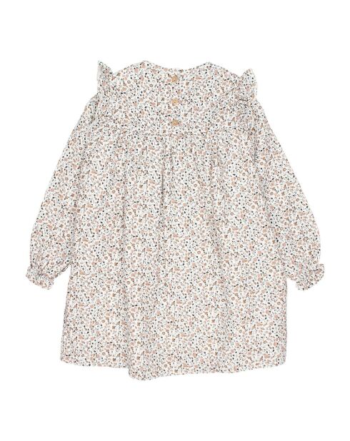 Robe Gaze de Coton Fleurie Fall écrue