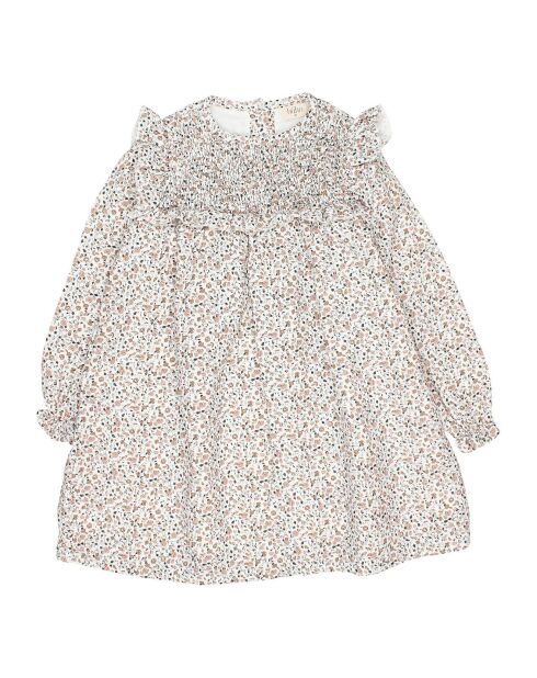 Robe Gaze de Coton Fleurie Fall écrue