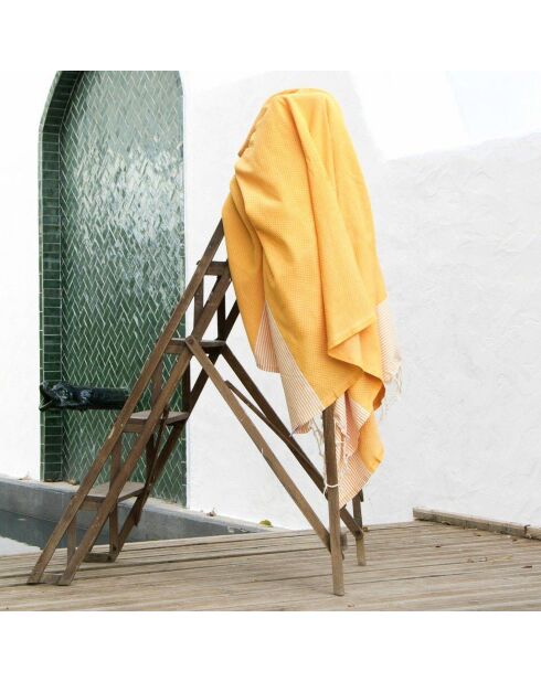 2 XXL Ericeira Cotton Foutas safrangelb - 200x200 cm