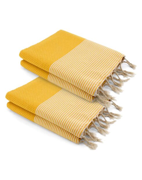 2 XXL Ericeira Cotton Foutas safrangelb - 200x200 cm