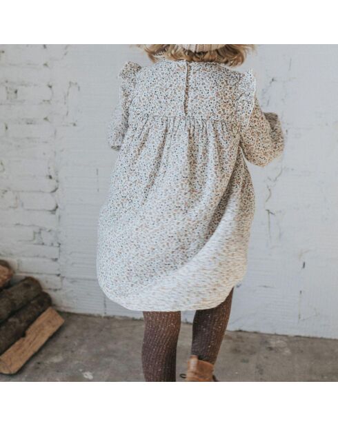 Robe Gaze de Coton Fleurie Fall écrue