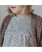 Robe Gaze de Coton Fleurie Fall écrue