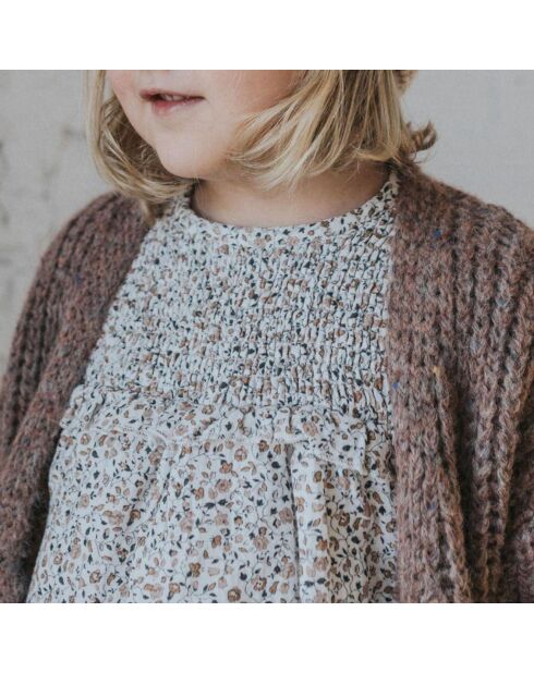 Robe Gaze de Coton Fleurie Fall écrue