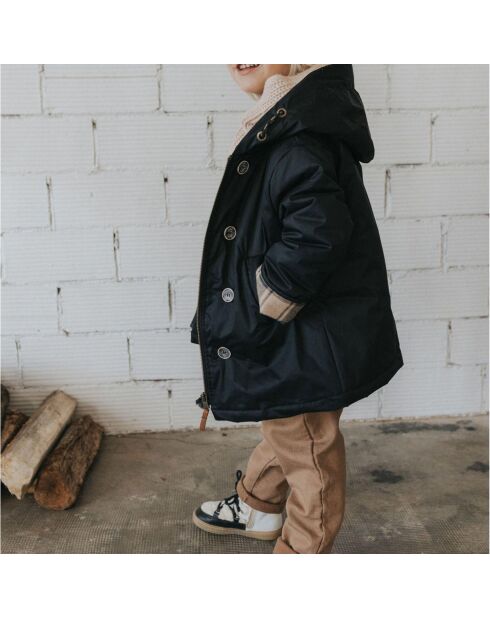 Parka à Capuche Fourrée noire