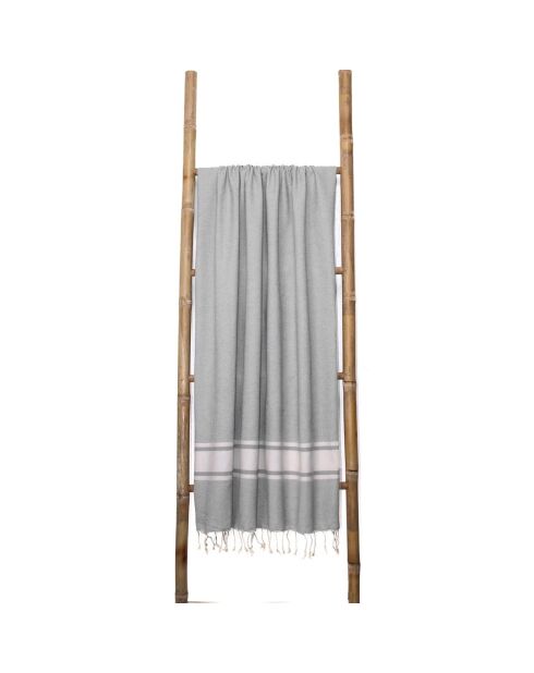 2 XXL Foutas aus Baumwolle Malibu Perlgrau - 200x200 cm
