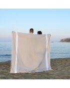 2 XXL Foutas aus Baumwolle Malibu Perlgrau - 200x200 cm