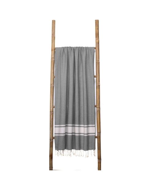 2 Foutas XXL en Coton Malibu gris moyen - 200x200 cm