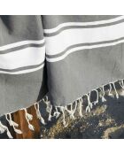 2 Foutas XXL en Coton Malibu gris moyen - 200x200 cm