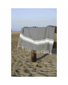 2 Foutas XXL en Coton Malibu gris moyen - 200x200 cm