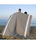 2 Foutas XXL en Coton Malibu gris moyen - 200x200 cm
