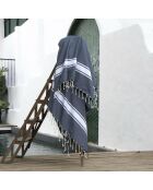 2 Foutas aus Baumwolle in Maxi-Größe XXL, 200 x 200 cm, blau