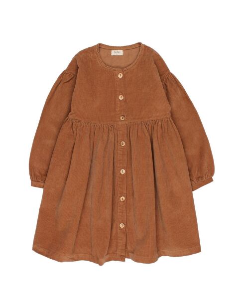 Robe Velours Côtelé Romance caramel