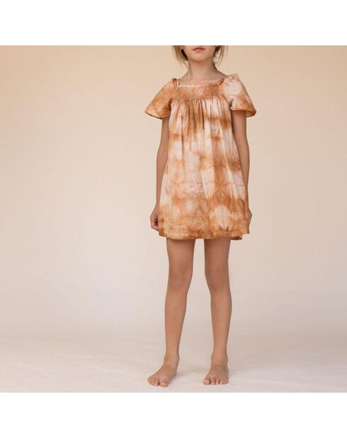 Abito Camel Tie and Dye in cotone biologico