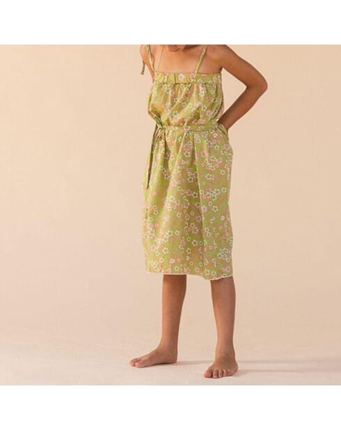 Robe Fleurs Upcycling - Edition Limitée verte