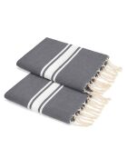 2 Foutas en Coton Malibu gris moyen - 100x200 cm
