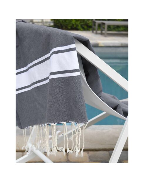 2 Foutas en Coton Malibu gris moyen - 100x200 cm