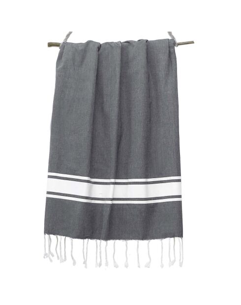 2 Foutas en Coton Malibu gris moyen - 100x200 cm