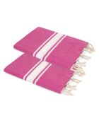 2 Foutas Malibu in cotone rosa fucsia - 100x200 cm