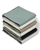 Nappe en Toile de coton Jules blanc/sable - 140x140 cm