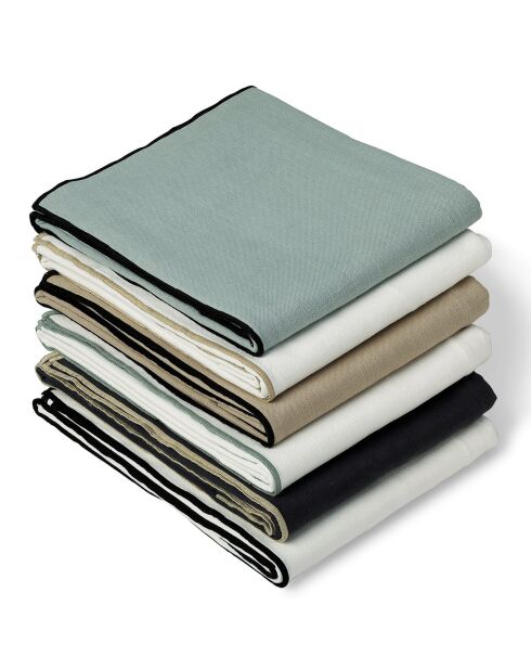 Nappe en Toile de coton Jules blanc/sable - 140x140 cm